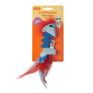 Feather Fish Bone Cat Toy