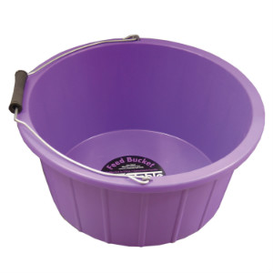 purple feed bucket