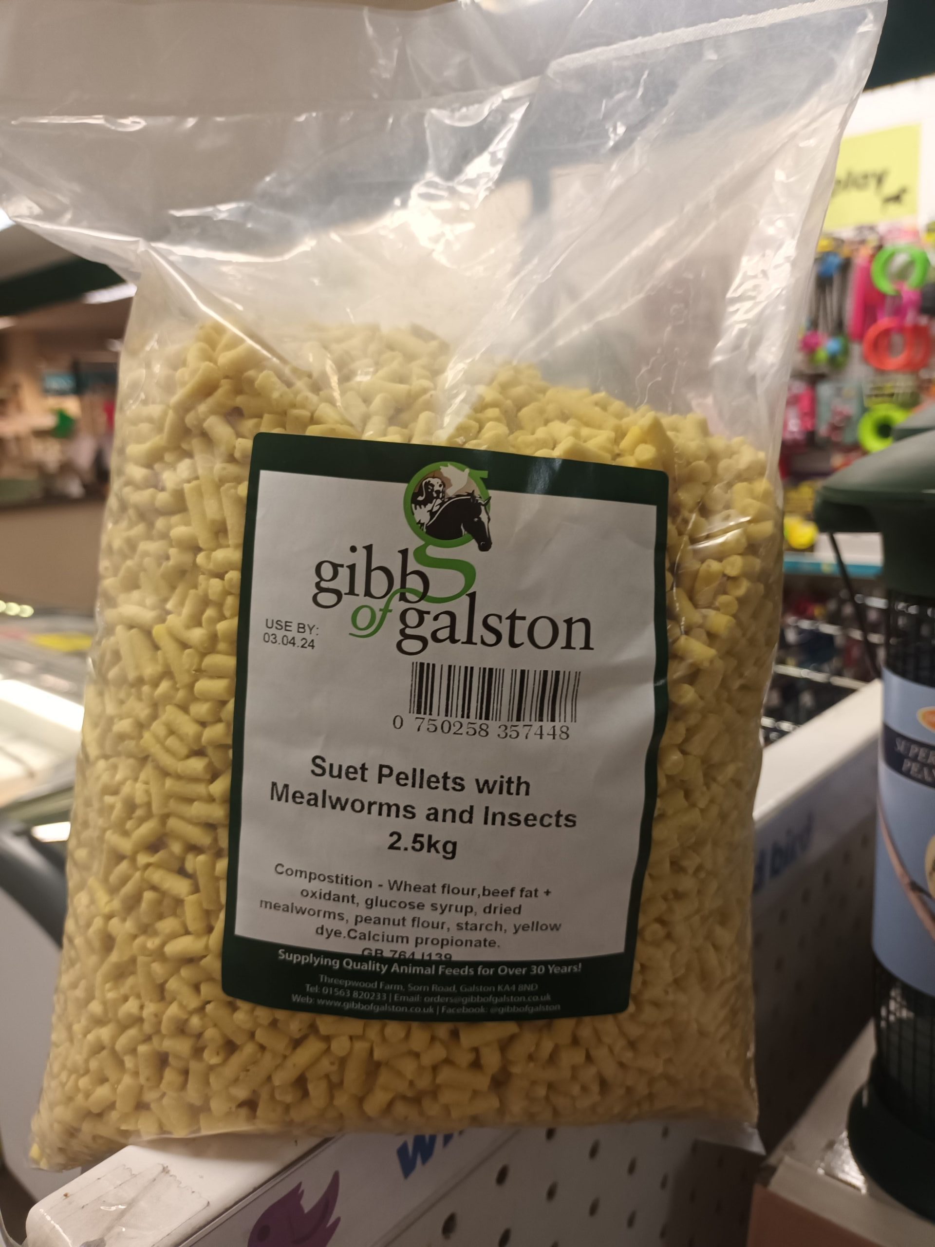 Suet Pellets with Mealworm & Insects 2.5kg Gibb of Galston Animal Feeds