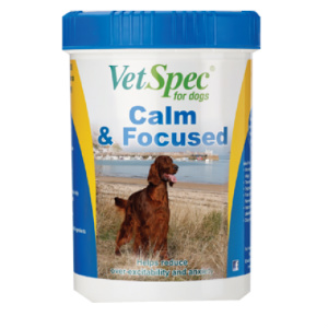tub of VetSpec calm and focused supplement for dogs